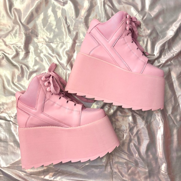 ✨ YRU Qozmo pink platform sneakers 6 - Picture 2 of 11
